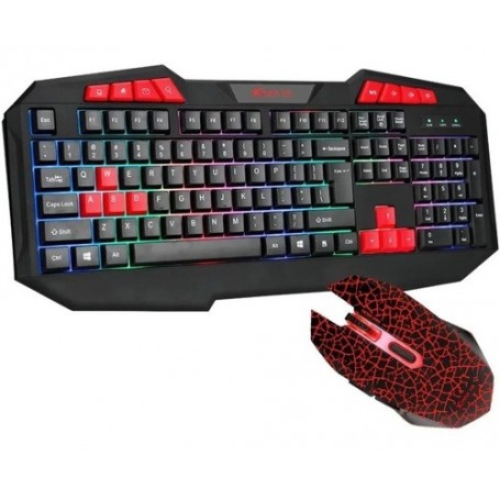 Combo Gaming Teclado Retroiluminado y Mouse 6 Botones Gaming Mk-503 Kit Black Kit Gamer