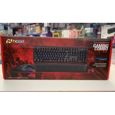 Combo Noga Teclado Mecanico Con Apoya Muñeca Desmontable + Mouse 7 Botones Rgb + Pad Gaming 90Cm Nkb-408