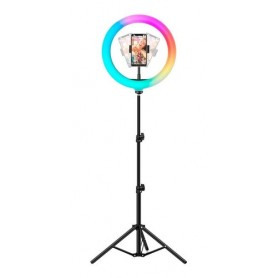 Aro De Luz Led Rgb 26 Cm Con Tripode 2.1Mts Ideal Fotografia Tik Tok Maquillaje Manicura Selfie