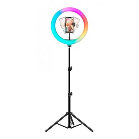 Aro De Luz Led Rgb 26 Cm Con Tripode 2.1Mts Ideal Fotografia Tik Tok Maquillaje Manicura Selfie