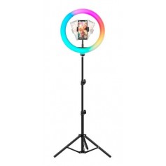 Aro De Luz Led Rgb 26 Cm Con Tripode 2.1Mts Ideal Fotografia Tik Tok Maquillaje Manicura Selfie