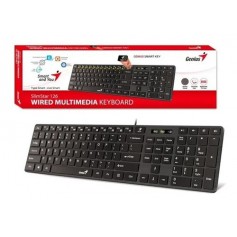 Teclado Con Cable Genius Usb Slimstar 126 Black Classic Keyboard