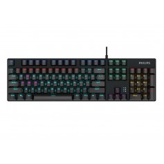 Teclado Mecanico Philips Luz Led Rgb Gaming Keyboard Spk8404gs