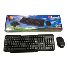 Teclado Y Mouse Inalambrico Global 2.4Ghz A Pilas Negro Kmg20