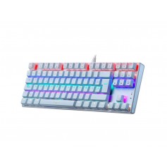 Teclado Mecanico Blanco Nisuta Gamer Rgb 88 Teclas Con Software Gaming Mechanical Nskbgz88 Con Luz Led Gamer