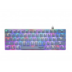 Teclado Mecanico Nisuta Gamer Blanco Rgb 61 Teclas Con Software Gaming Mechanical Nskbgz61w Con Luz Led