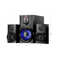 Parlante Multimedia 2.1 20w Con Luces Fm Bluetooth Mp3 Sd Nspam82l