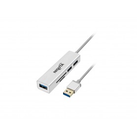 Hub Usb 3.0 Nisuta Lector De Memorias Docking Usb 3 Puertos 3.0 Ns-uadut