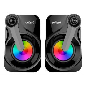 Parlantes 2.0 Usb Para Pc Ovansu Ospau42 Luces Rgb Retroiluminados