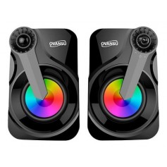 Parlantes 2.0 Usb Para Pc Ovansu Ospau42 Luces Rgb Retroiluminados