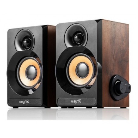 Parlantes Nisuta 2.0 6w Madera 2 Vias Usb Stereo Nspau63