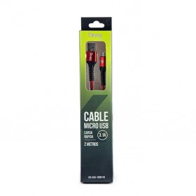 Cable Micro Usb V8 Carga Rapida 4.2A Dinax 2 Metros Dxcab55v8 Reforzado