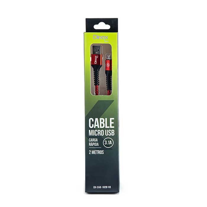 Cable Micro Usb V8 Carga Rapida 4.2A Dinax 2 Metros Dxcab55v8