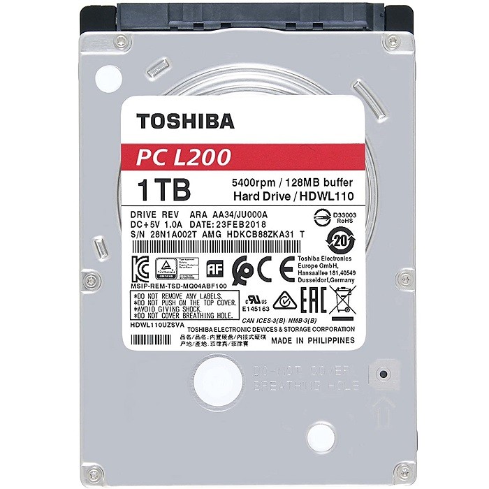 Disco Rigido 1Tb Toshiba Hdd 7Mm Sata L200 3.0Gb 7Mm
