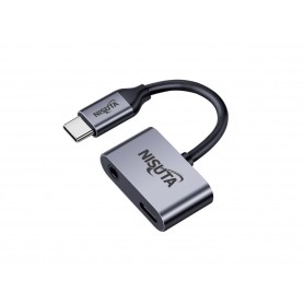 Conversor Usb C A Audio 3.5mm + Usb C Hembra Nisuta Ns-cousauc