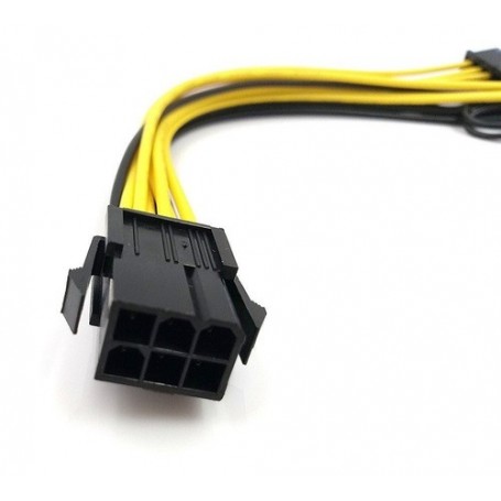 Cable Alargue Fuente 6 Pines 20Cm Pci-E Placas De Video