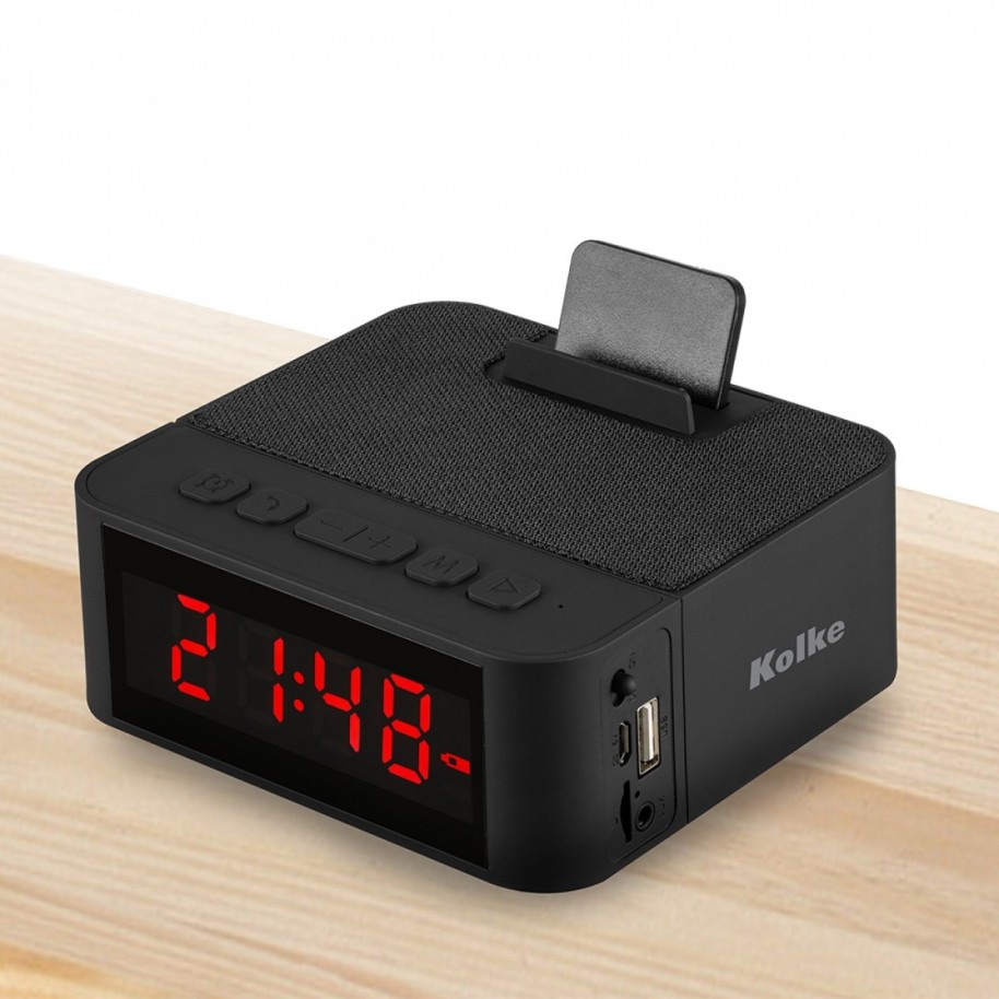 Radio Reloj Kolke Despertador Bluetooth Fm Micro Sd Llamadas Manos Libres  Kvr-403