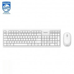 Kit Teclado y Mouse Philips Inalambrico Blanco Silent Disegn C314 Spt1314p