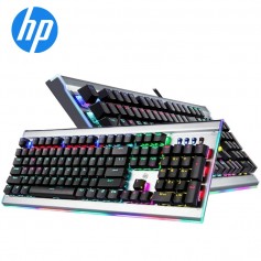 Teclado Mecanico Gamer Hp Gk520 Ingles Base Metalica Luz Rgb Switch Brown