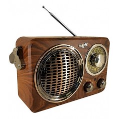 Radio Vintage Nisuta Portátil Bluetooth Vintage Retro Recargable Usb Am/Fm
