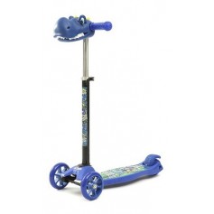 Monopatin Infantil Dinosaurio Xtreme Plegable Azul 3 Ruedas Altura Regulable 10112