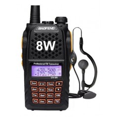 Handy Baofeng Uv6r 8w Bibanda Radio Walkie Talkie Vhf Uhf + Auricular Manos Libres