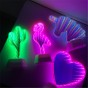 Unicornio Luminoso Efecto 3D Espejo A Pilas Decoracion Led