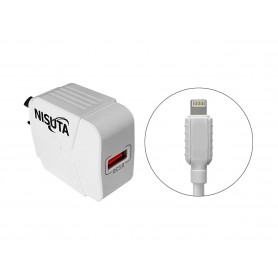 Cargador Carga Rápida Premium 3A 1 Puerto Usb + Cable Lightning Iphone Nisuta Qc3.0 Nsfu53uqi