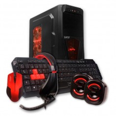 Gabinete Pc Kit Noga Gamer Ar-2 + Teclado + Mouse + Parlantes + Auriculares Gaming