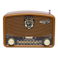 Radio Retro Portatil Nisuta Am Fm Bluetooth Recargable Nsrv16 3 Bandas Bluetooth Usb