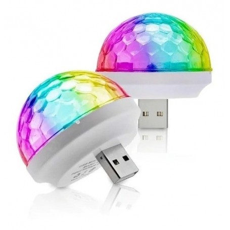 Mini Esfera Rgb Usb Otg Audiorritmica Para Celular Luminosa Con Adaptador Micro Usb Dinax