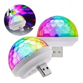 Mini Esfera Foco Rgb Usb Otg Audiorritmica Para Celular Luminosa Con Adaptador Tipo C Dinax