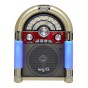 Radio Nisuta Vintage Rocola Am Fm Portatil Bluetooth Auxiliar Luces Leds Parlante Usb Celeste Nsrv20