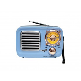 Radio Nisuta Am Fm Portatil Bluetooth Vintage Parlante Usb Celeste