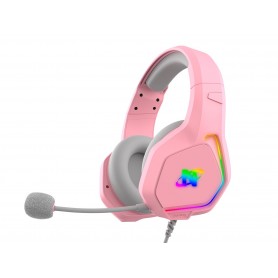 Auricular Gamer Nisuta Ps4 Luz Led Rgb Microfono 3.5Mm Rosa OsauG850p