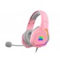 Auricular Gamer Nisuta Ps4 Luz Led Rgb Microfono 3.5Mm Rosa