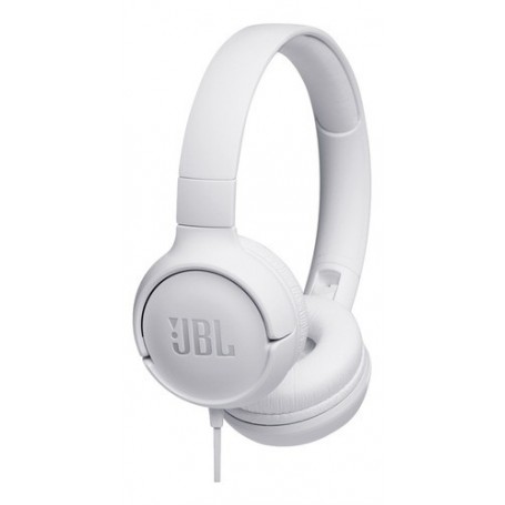 Auricular Jbl T500 Pure Bass Con Cable Vincha Manos Libres Headphones Blanco