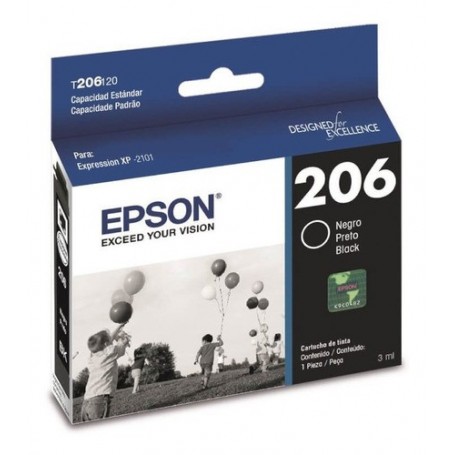 CARTUCHO EPSON ORIGINAL 206 NEGRO PARA XP 2110