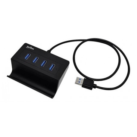 Hub Nisuta 4 Puertos Usb 3.0 Con Soporte Para Celular Alimentación Micro Usb Ns-Uh0433