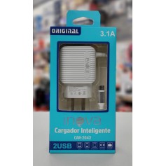 Cargador Inova Micro Usb 3.1A 2 Puertos + Cable Carga Rapida Car-2042