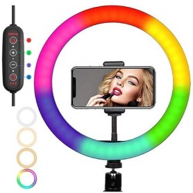 Aro Luz Led 26cm Rgb Color Calida Fria Celular Usb Selfie Beston Mj26RGB