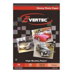 Papel Fotográfico Resma A4 Glossy 210g 20 Hojas Evertec