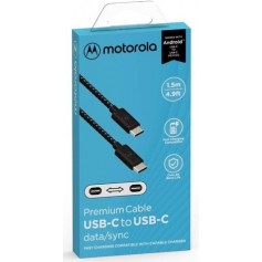 Cable Motorola Original Usb-C A Usb-C Mallado En Tela 1.5mts