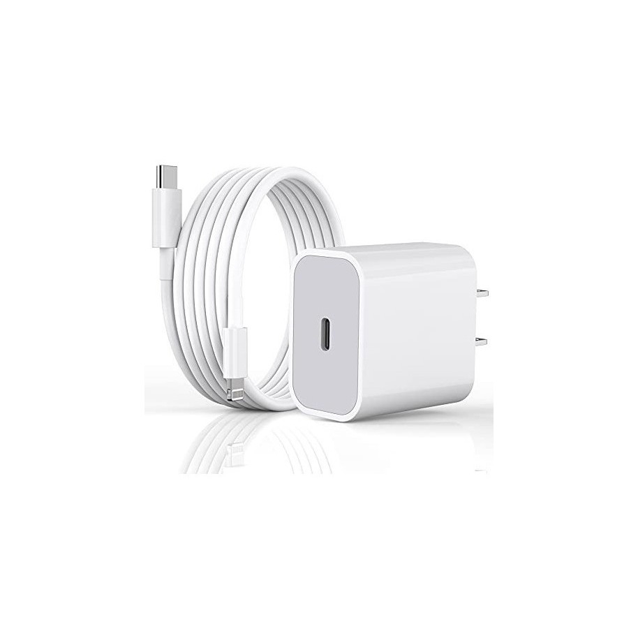 Fuente Cargador 20W + Cable USB-C A Lightning iPhone