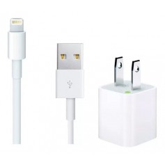 KIT CARGADOR IPHONE + CABLE IPHONE FUENTE 5W + CABLE LIGHTNING CALIDAD SIMIL ORIGINAL