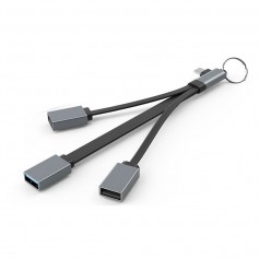 Adaptador Hub 3 en 1 USB-C Type-C A 3 USB-A Hembra Hc-06