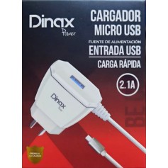 Cargador Celular Dinax Economico 2.1A Micro Usb V8 Prcar21v8
