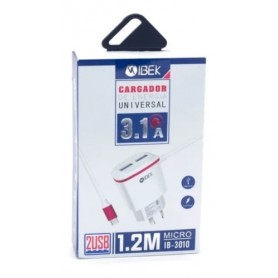 Cargador Micro Usb 3.1a Carga Rápida 2 Usb Ibek