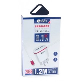 Cargador Micro Usb 3.1a Carga Rápida 2 Usb Ibek