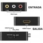 Adaptador Conversor Entrada AV RCA Salida HDMI Con Alimentación Metal